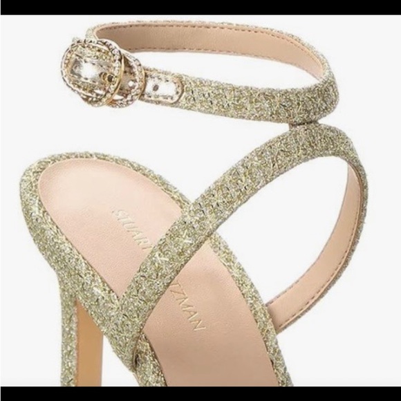 Stuart Weistman cristal buckle Glitter sandals - Picture 7 of 11